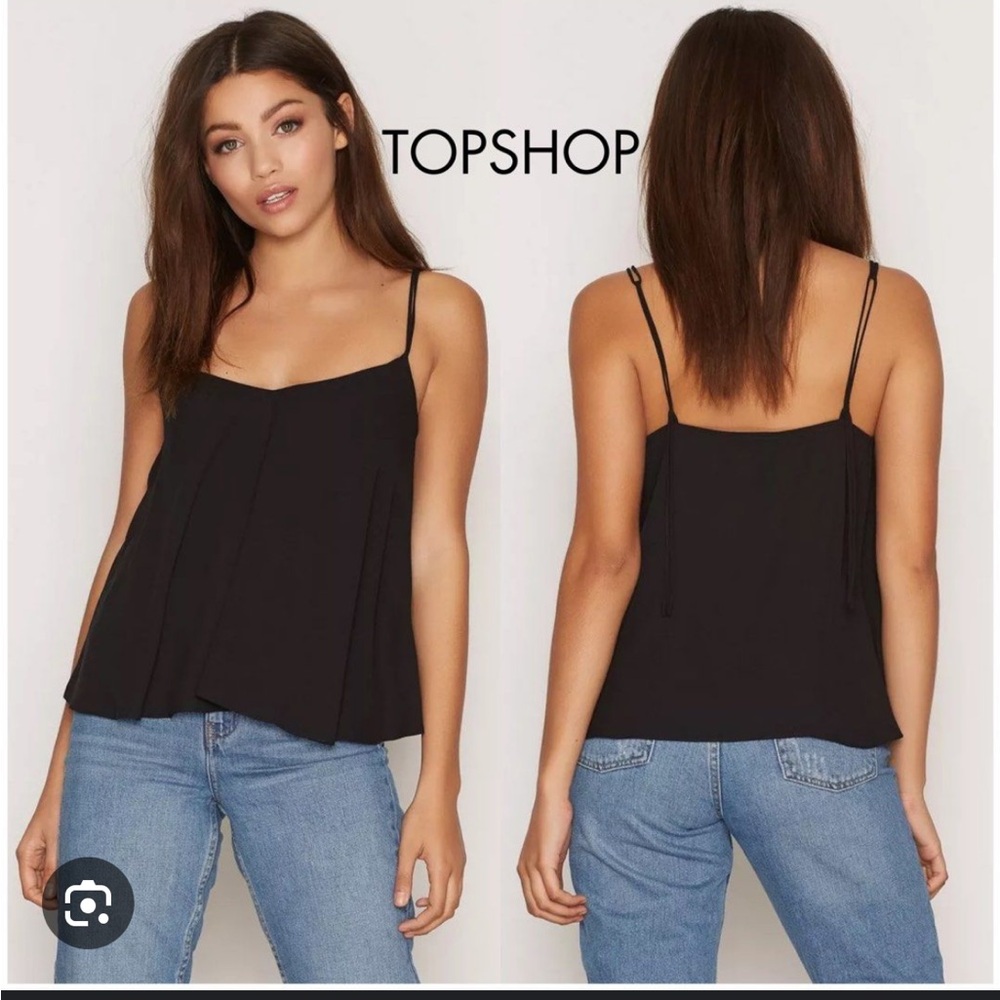 Nordstrom Topshop Black Rouleau Swing Camisole